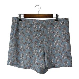 Loft Shorts Printed Floral Elastic Comfy Blue Pink Casual Modern Size Large